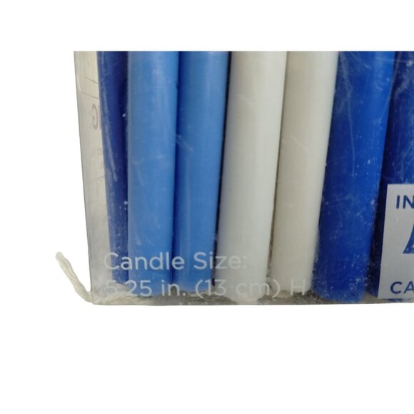 Rite Lite Chanukah Candles 45 Pieces Blue and White Fits Most Menorahs Hanukkah - Picture 3 of 8